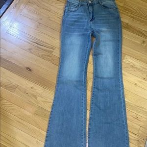 Shien high waist flare jeans light wash